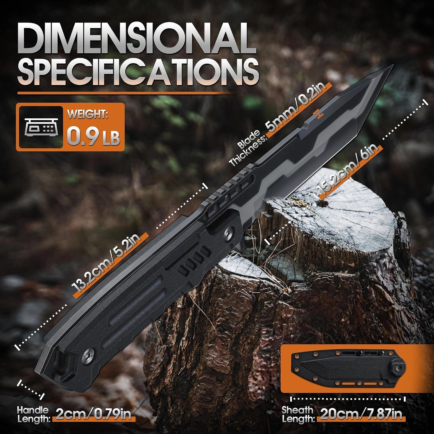 Detalle de Dragon Creek Outdoor-Messer mit 5 mm Klinge