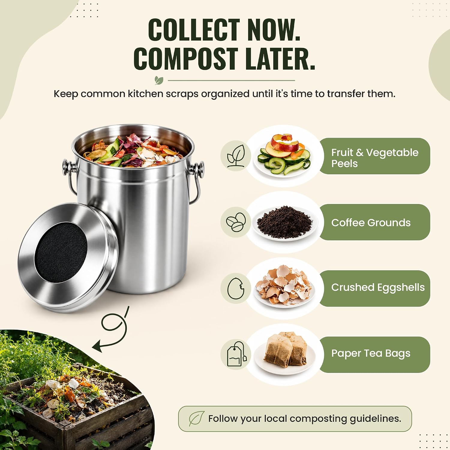 Thumbnail 4 de EPICA 1.3 Gallon Countertop Compost Bin 🗑