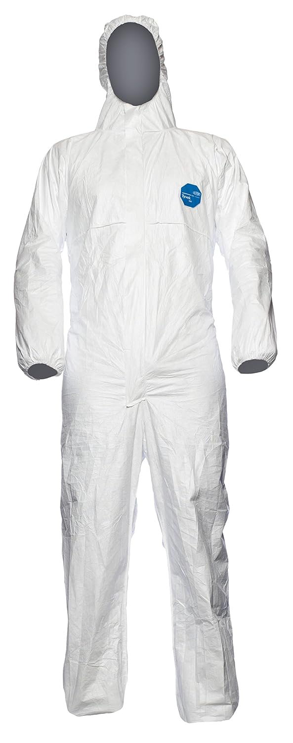 Detalle de DuPont Tyvek Classic Xpert Modello CHF5 Bianco 3XL – Tuta di protezione chimica certificata