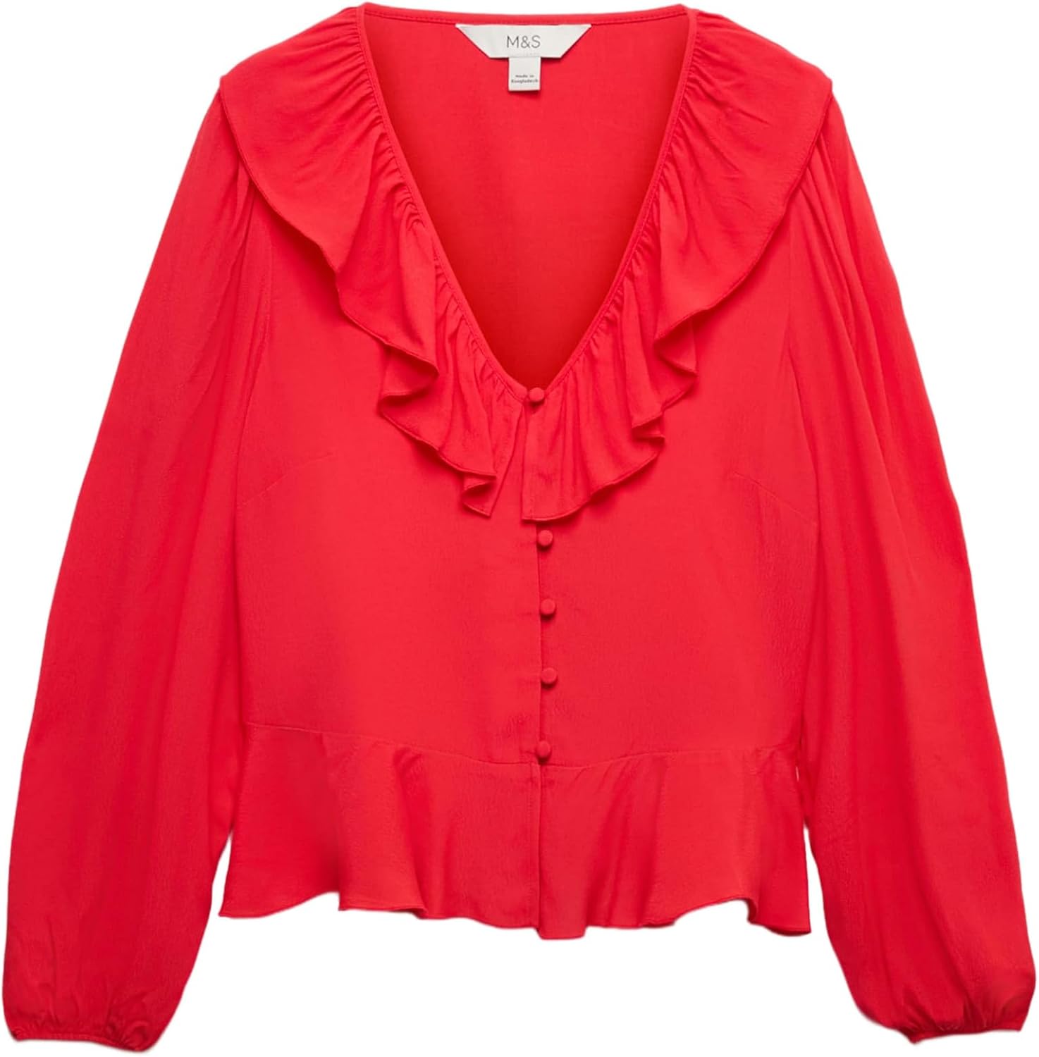 Thumbnail 5 de Marks & Spencer B0H6RP321M damesblouse met ruches, V-hals en normale pasvorm