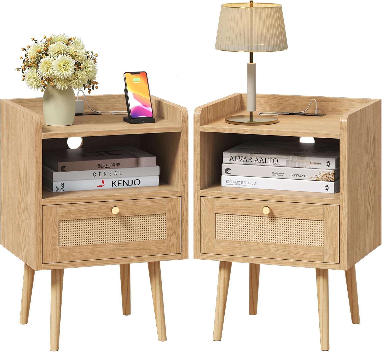 Detalle de MECHYIN Night Stand Set 23.6"H