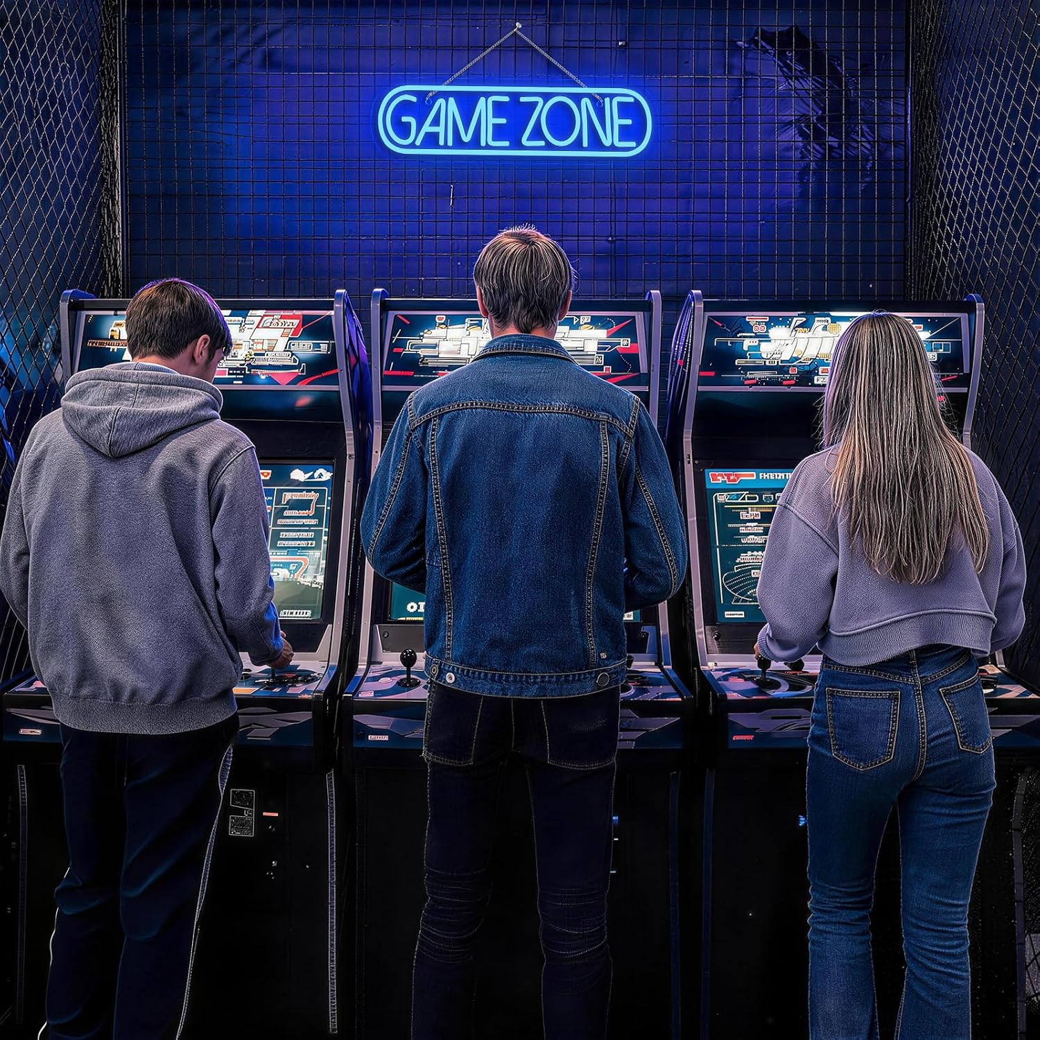 Detalle de Wanxing NS-FY001-game zone neon-ledwandbord blauw, 42 x 12 cm