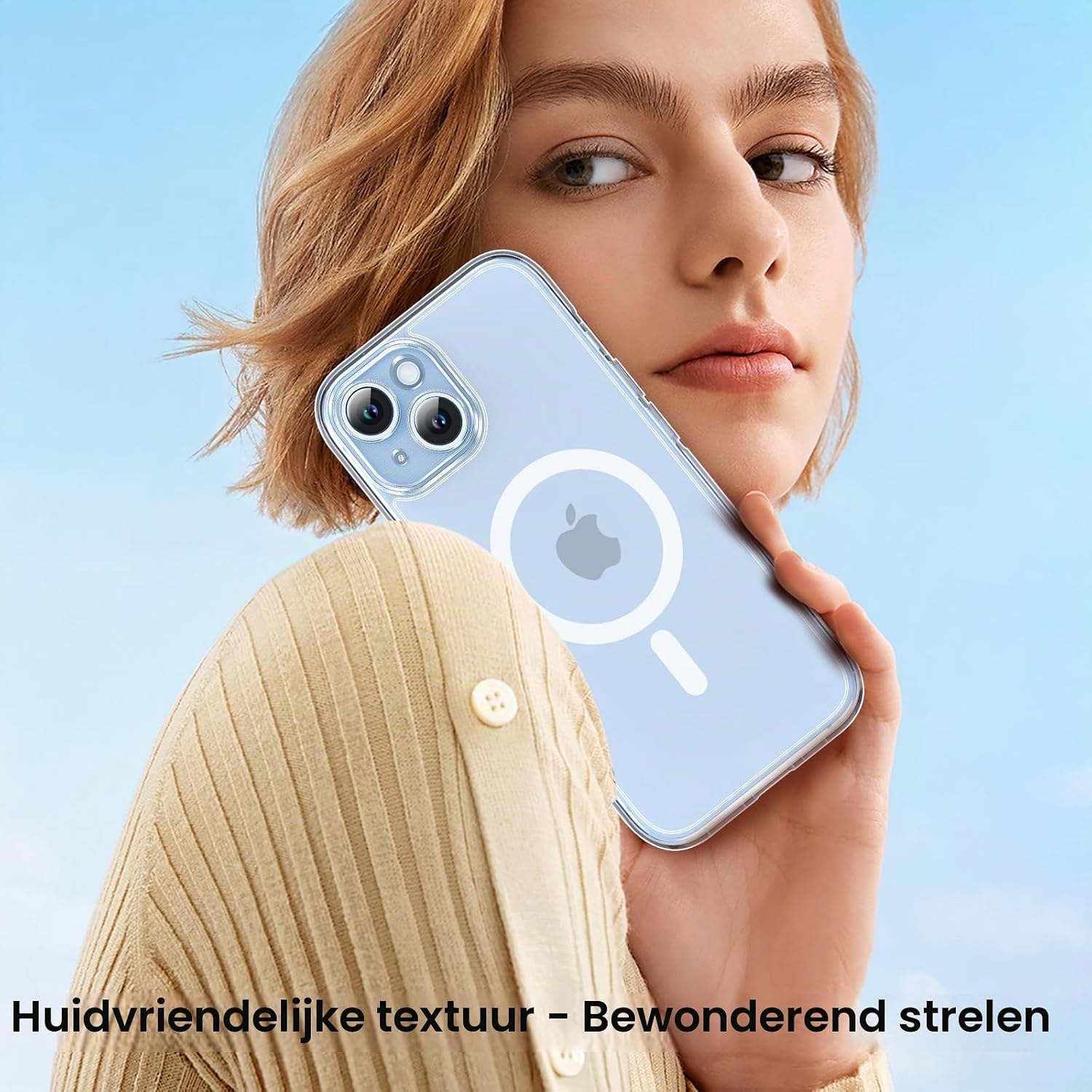 Thumbnail 4 de TOCOL-hoesje voor iPhone 15 Plus met MagSafe, transparant en camera-opstaande rand
