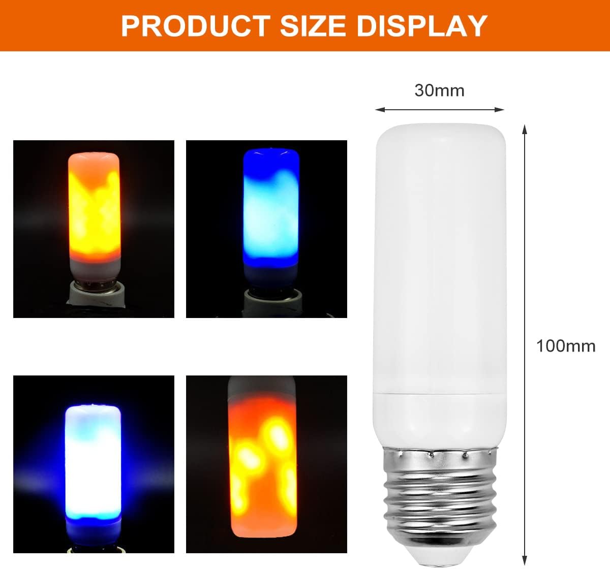 Detalle 2 de CECOMBINE 2-Pack LED Flame Light Bulbs – Realistic Flame Effect for Indoor and Outdoor Decor (E27, 5W)