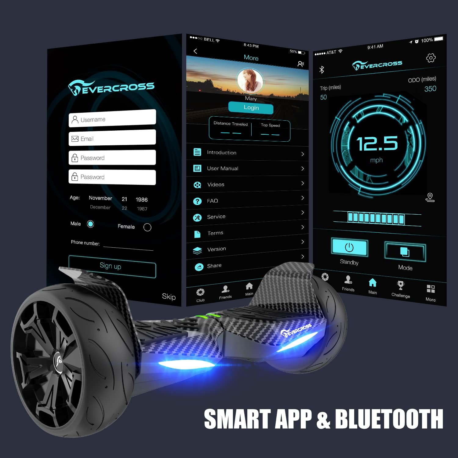 Thumbnail 2 de EVERCROSS Hoverboard mit Kart 8,5" All Terrain