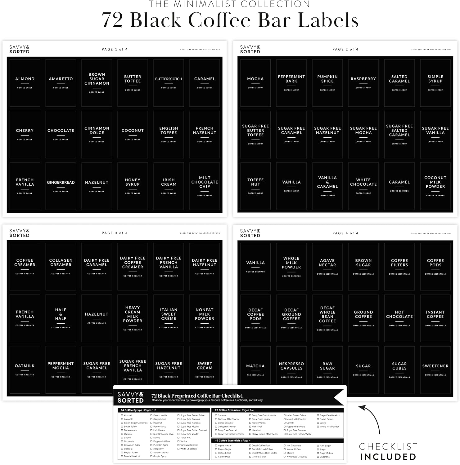 Detalle 2 de Coffee bar labels, 72 stickers