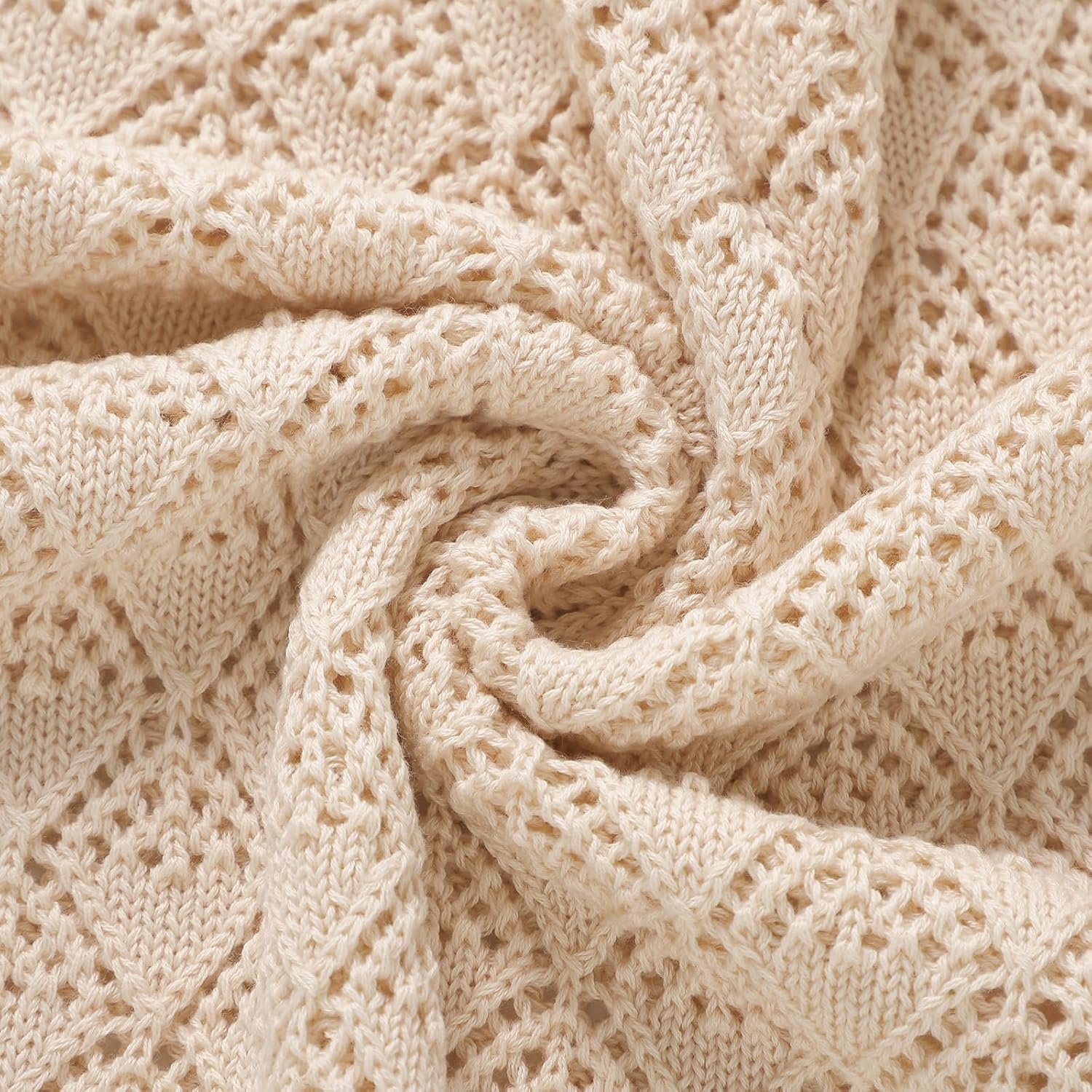 Thumbnail 4 de Neiwech cellular baby blanket 100 x 80cm beige
