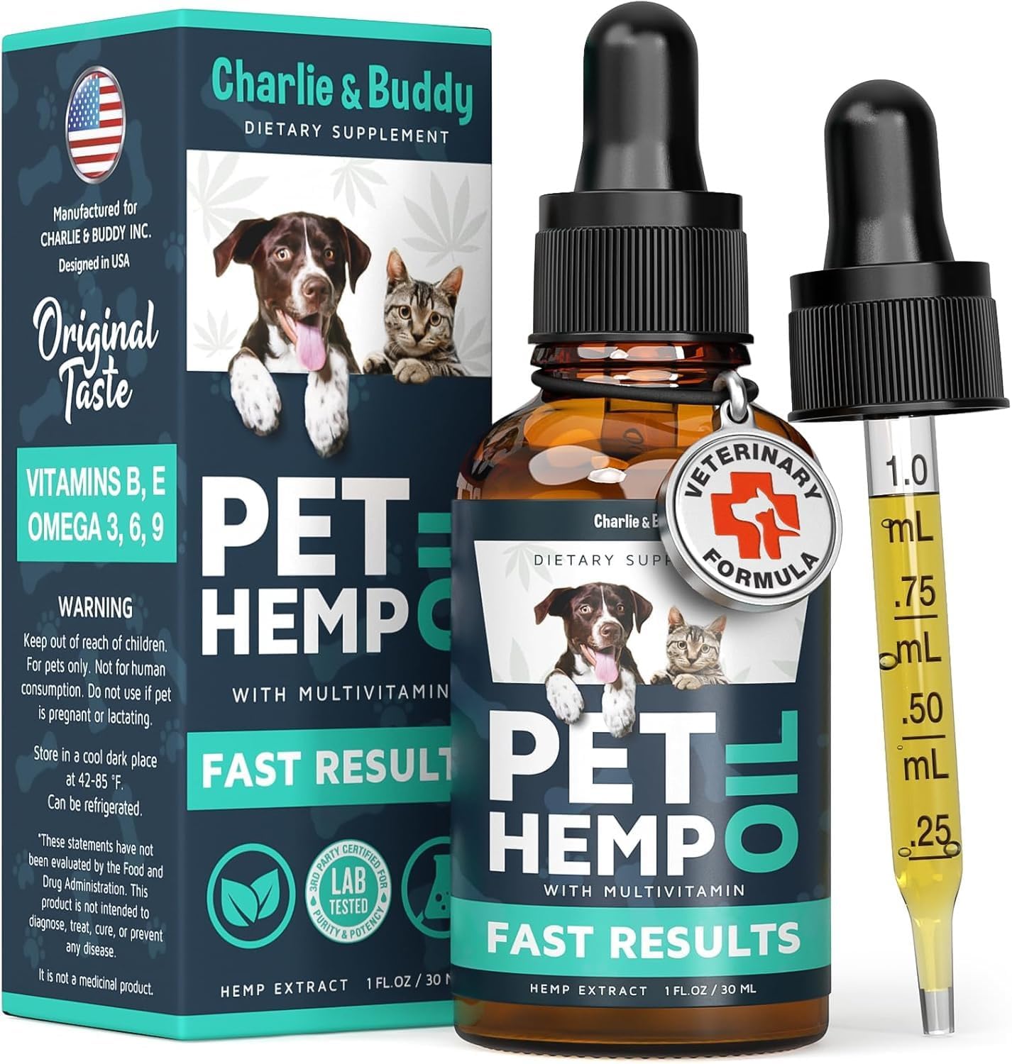 Detalle de Charlie & Buddy Hemp Oil for Pets, 1 Fl Oz