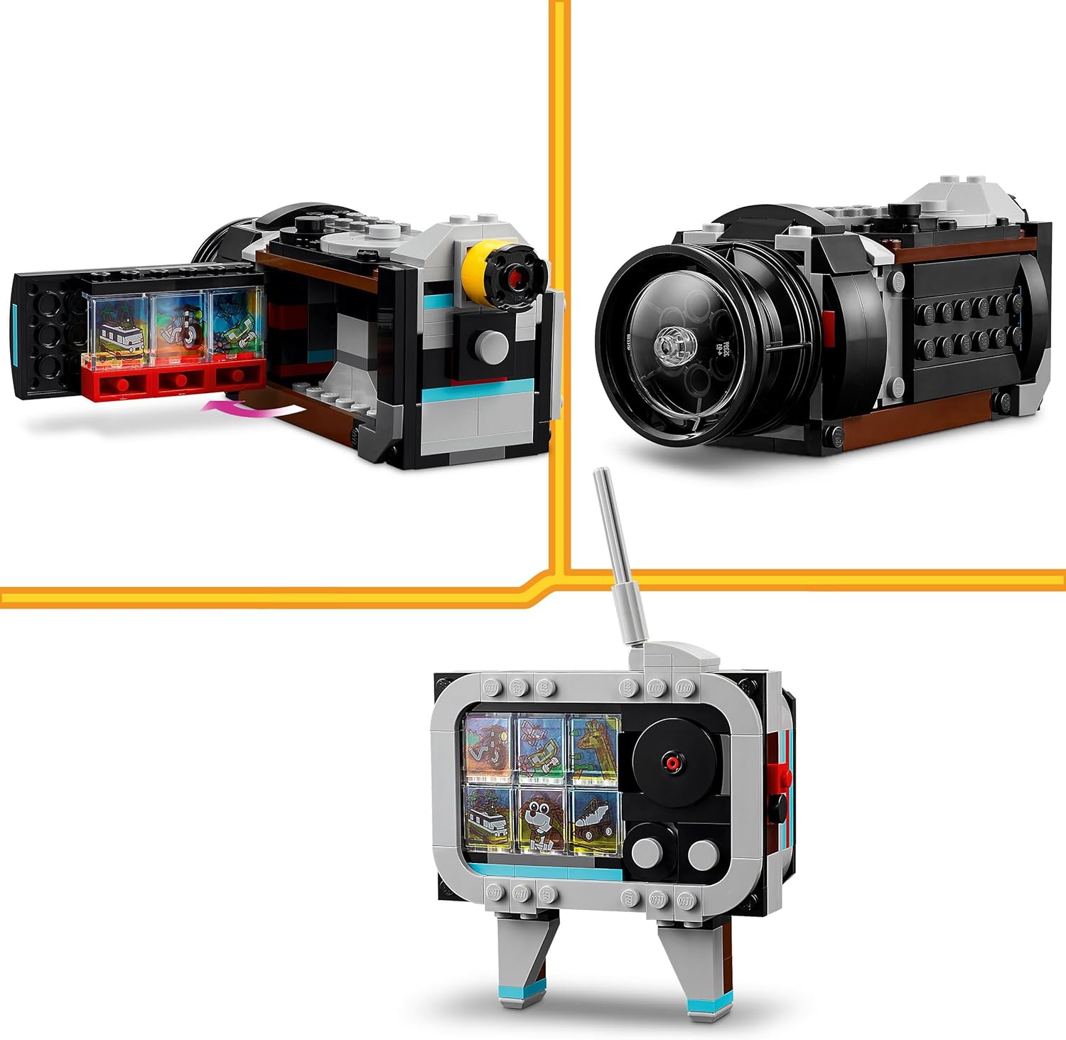 Detalle 2 de LEGO Creator 3in1 Retro Camera Toy: Camera, Video Camera and TV Set (31147)