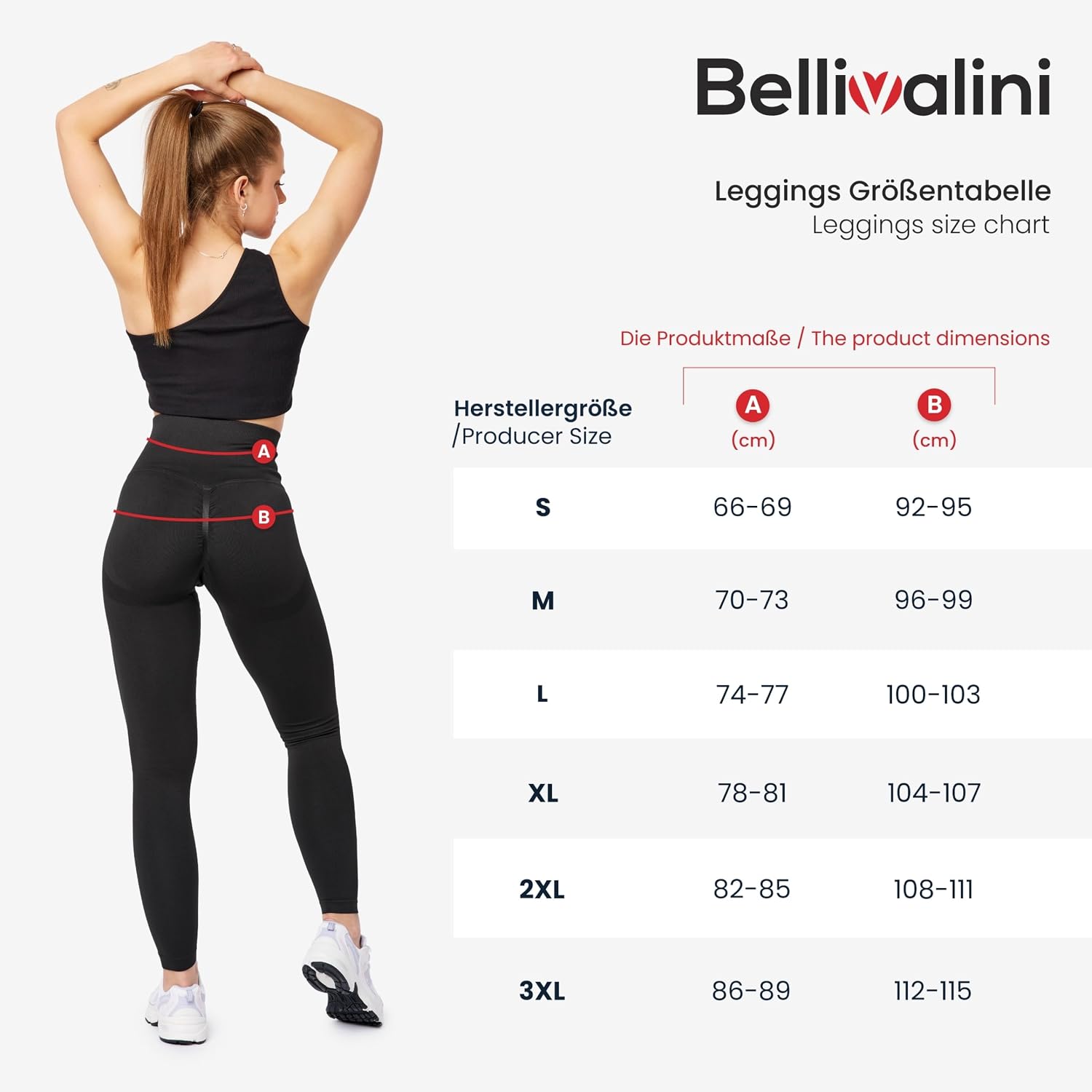 Detalle 2 de Bellivalini BLV50-254 sportlegging voor dames met hoge taille en scrunch