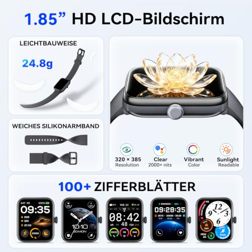 Thumbnail 3 de uaue Smartwatch mit integriertem GPS, 3ATM wasserdicht zum Schwimmen
