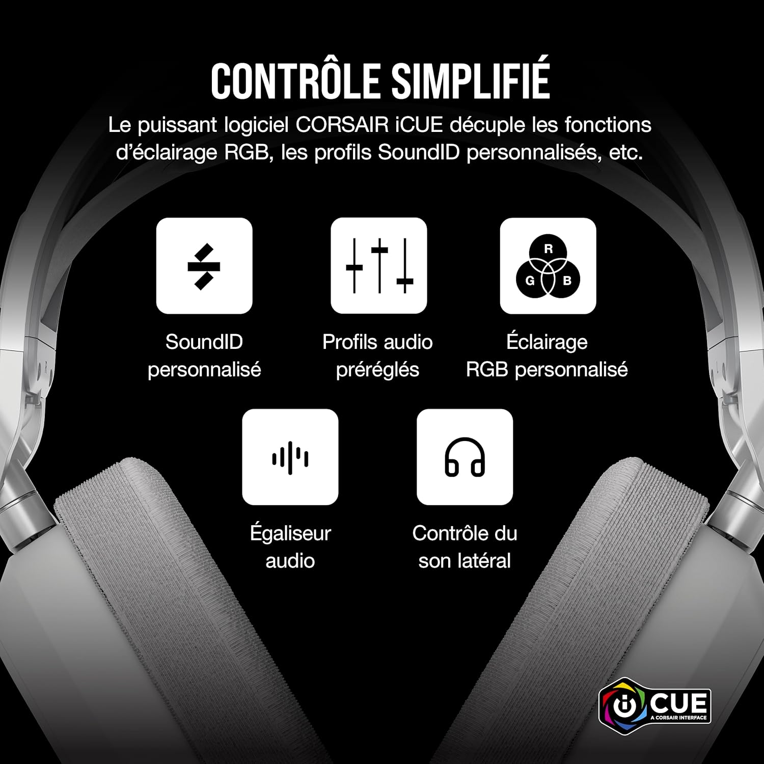 Thumbnail 6 de Corsair HS80 Max Wireless – Casque Gaming Multiplateforme avec Dolby Atmos et Bluetooth