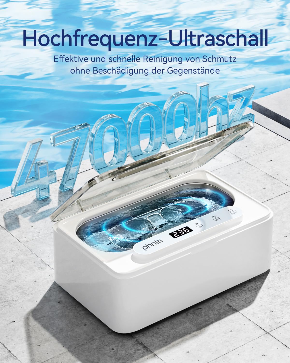 Detalle 1 de Phniti Ultraschallreiniger 47 kHz