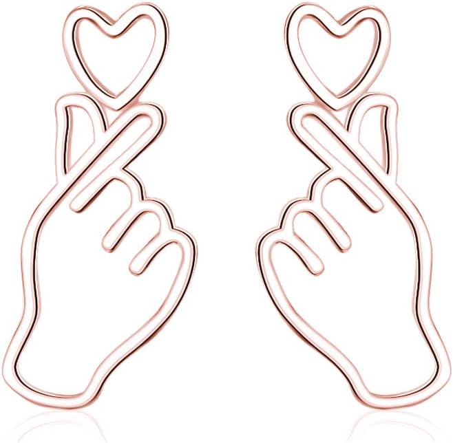 Thumbnail 6 de SLUYNZ 925 Sterling Silver Heart Stud Earrings – Sweet Love Heart Post Earrings