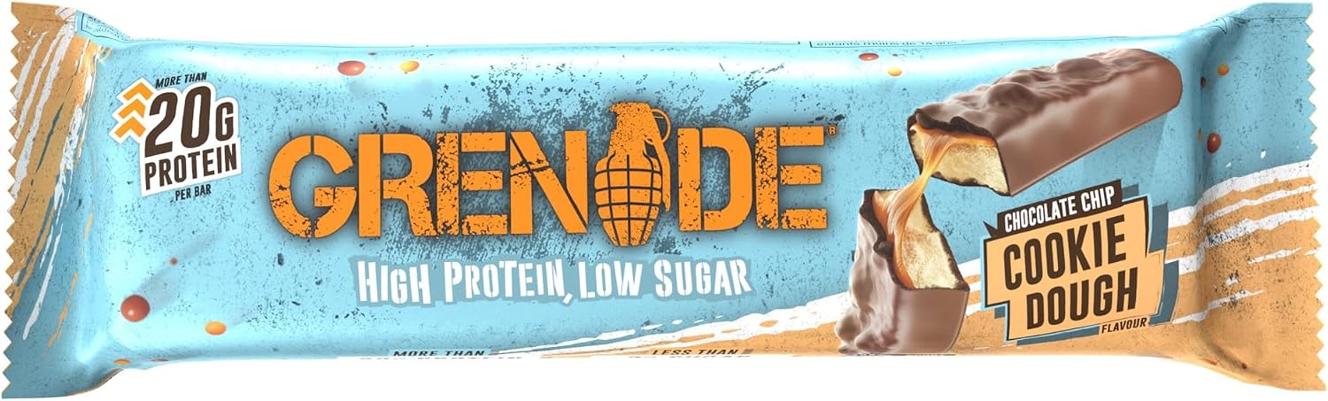 Detalle 2 de Grenade Barre Hyperprotéinée à Faible Teneur en Glucides – Chocolate Chip Cookie Dough, 12 x 60 g