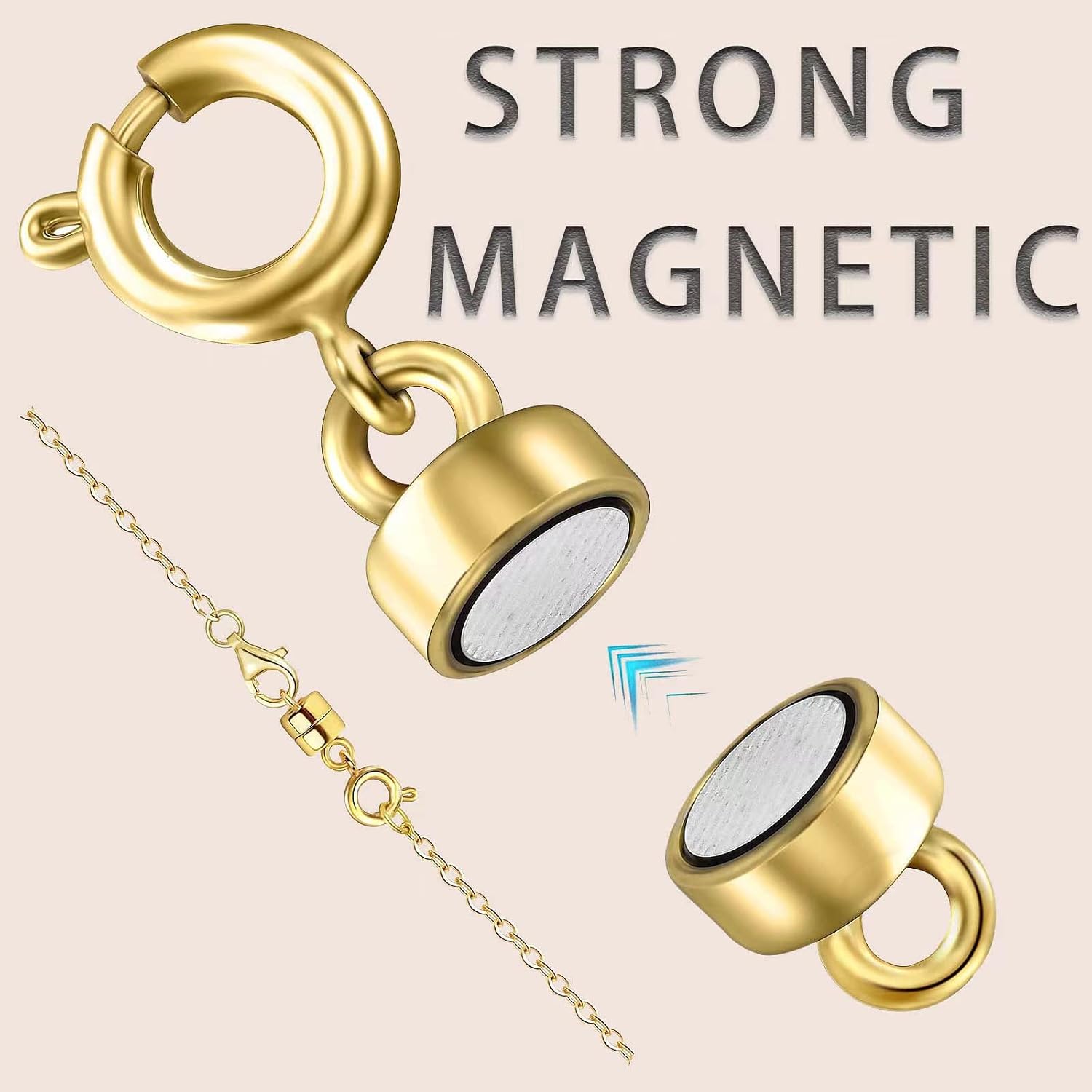 Thumbnail 4 de OHINGLT 12 Magnetic Necklace Clasps, Gold-Tone, Lobster Claw, 8-Pack