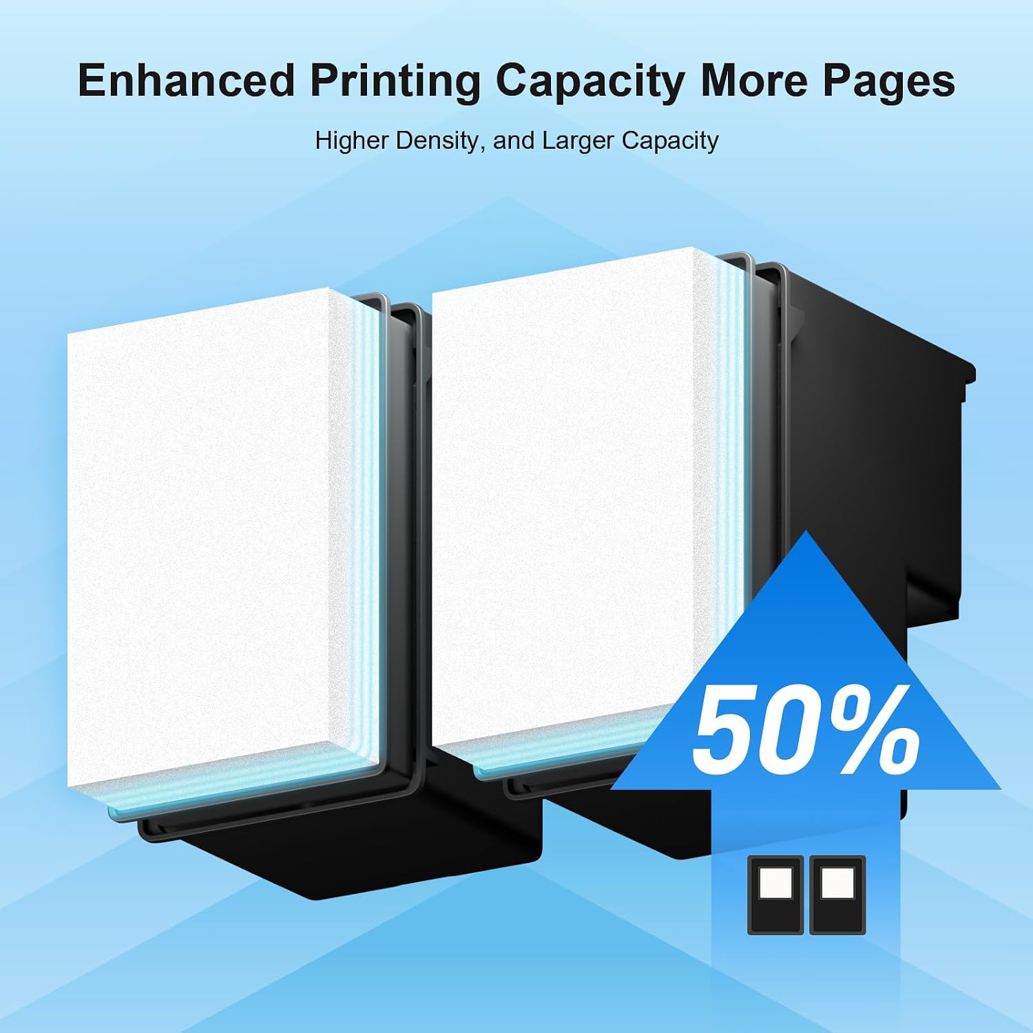 Detalle 2 de NVN 64XL Black Ink Cartridges, 2-Pack for HP ENVY, Inspire & Tango Printers
