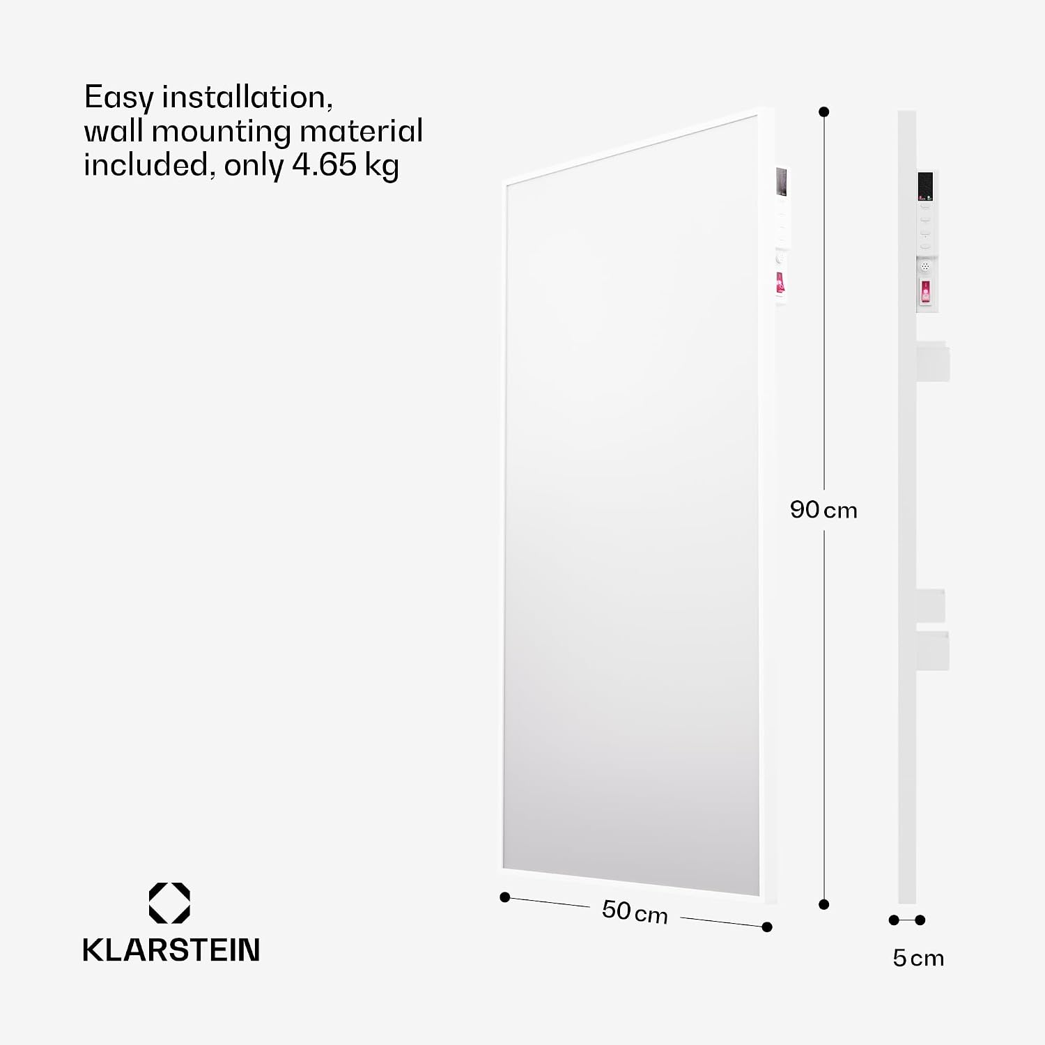 Thumbnail 6 de Klarstein 480 W – ścienny panel grzewczy na podczerwień z Wi-Fi i timerem
