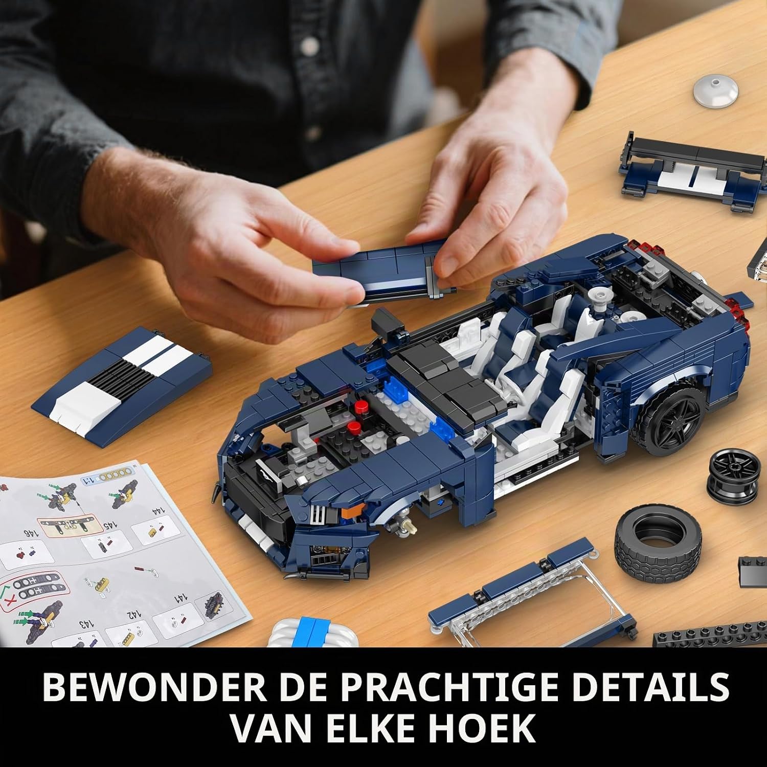 Thumbnail 5 de Mould King 10208 Technik WX10208-ZJXLYF Muscle Car-bouwset, 1.556 delen