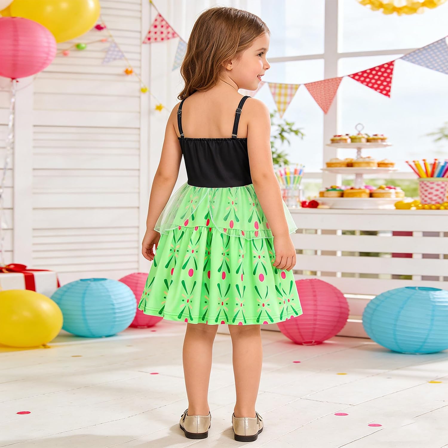Detalle de AmzBarley Princess Dress for Girls, Sleeveless Tulle Costume with Adjustable Straps