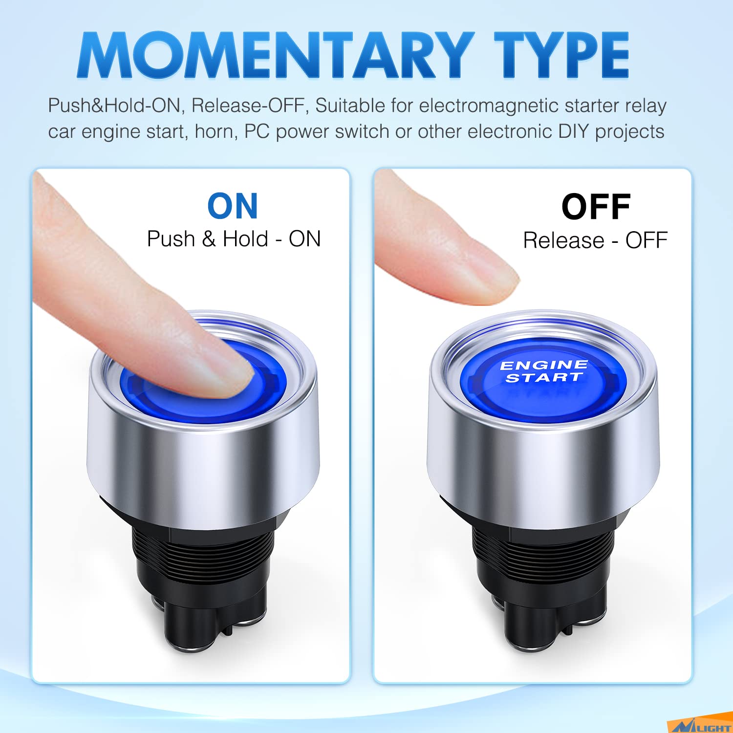 Detalle 2 de Nilight Start Engine Button 12V 50A ignition switch