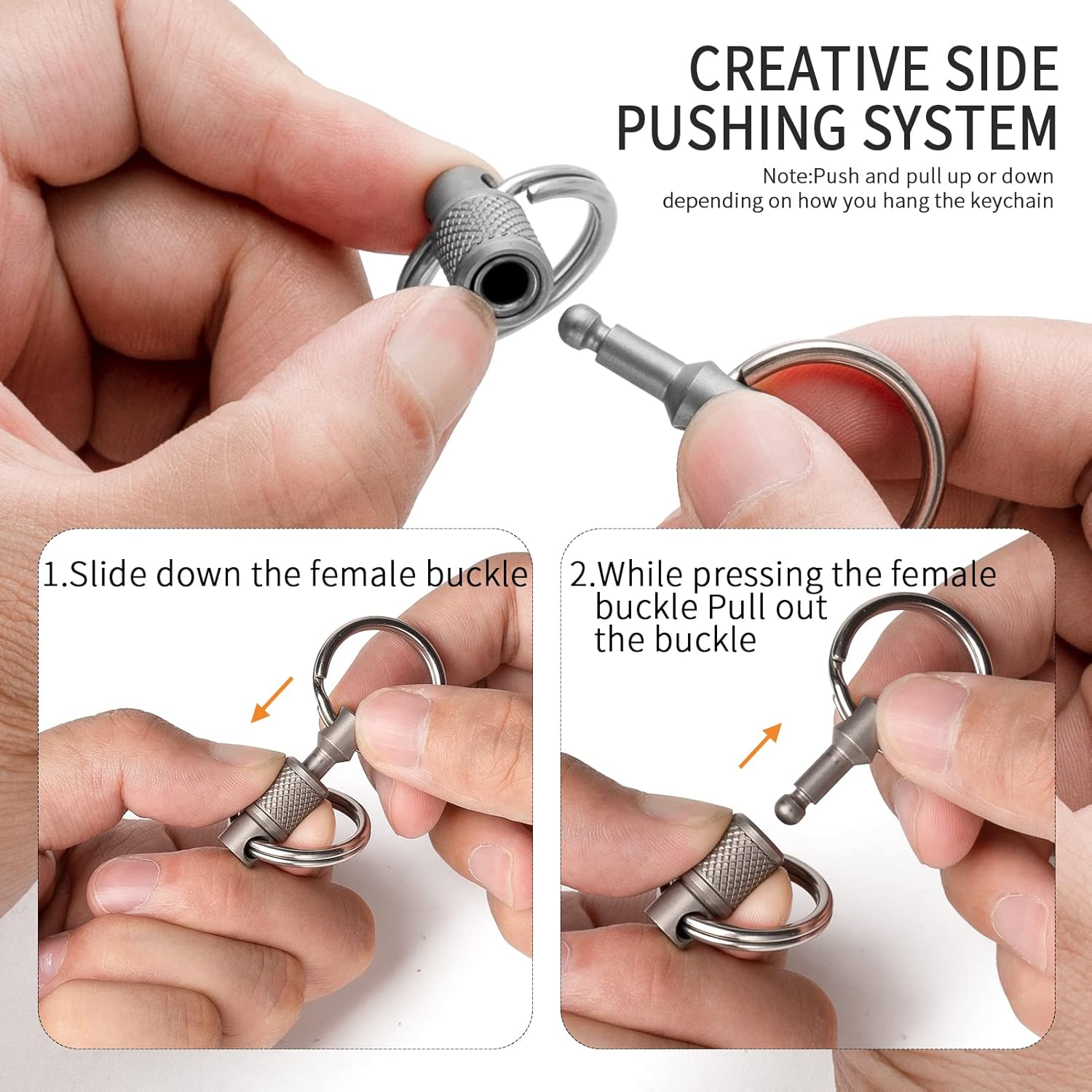 Thumbnail 3 de FEGVE Titanium Quick Release Swivel Keychain: Detachable, Heavy-Duty Titanium Key Holder