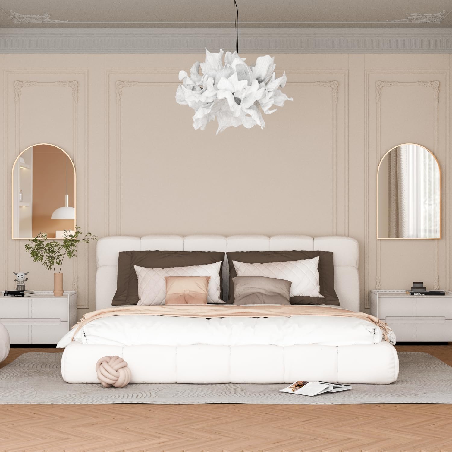 Detalle 2 de NEUWEABY 2-Piece Arched Wall Mirrors, 24 x 36 in., Gold Metal Frame