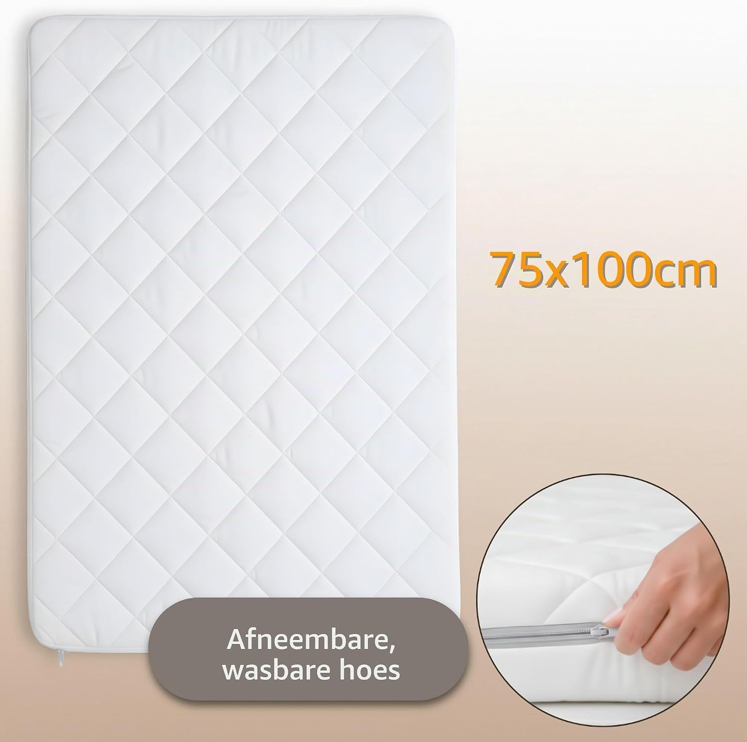 Detalle de Totsy Baby Modello_100x75_TotsyBaby boxmatras 75x100 cm, schuim, oprolbaar, wit