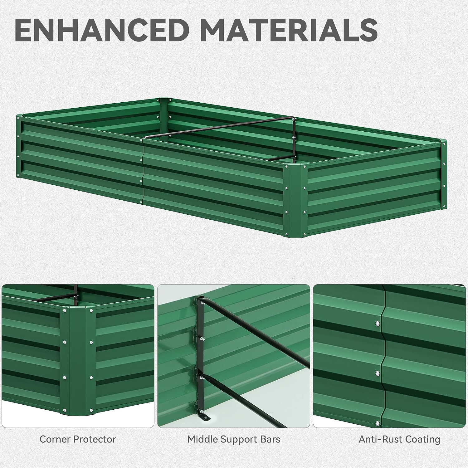 Thumbnail 6 de YITAHOME galvanized raised garden bed, 72 x 36 x 12 in