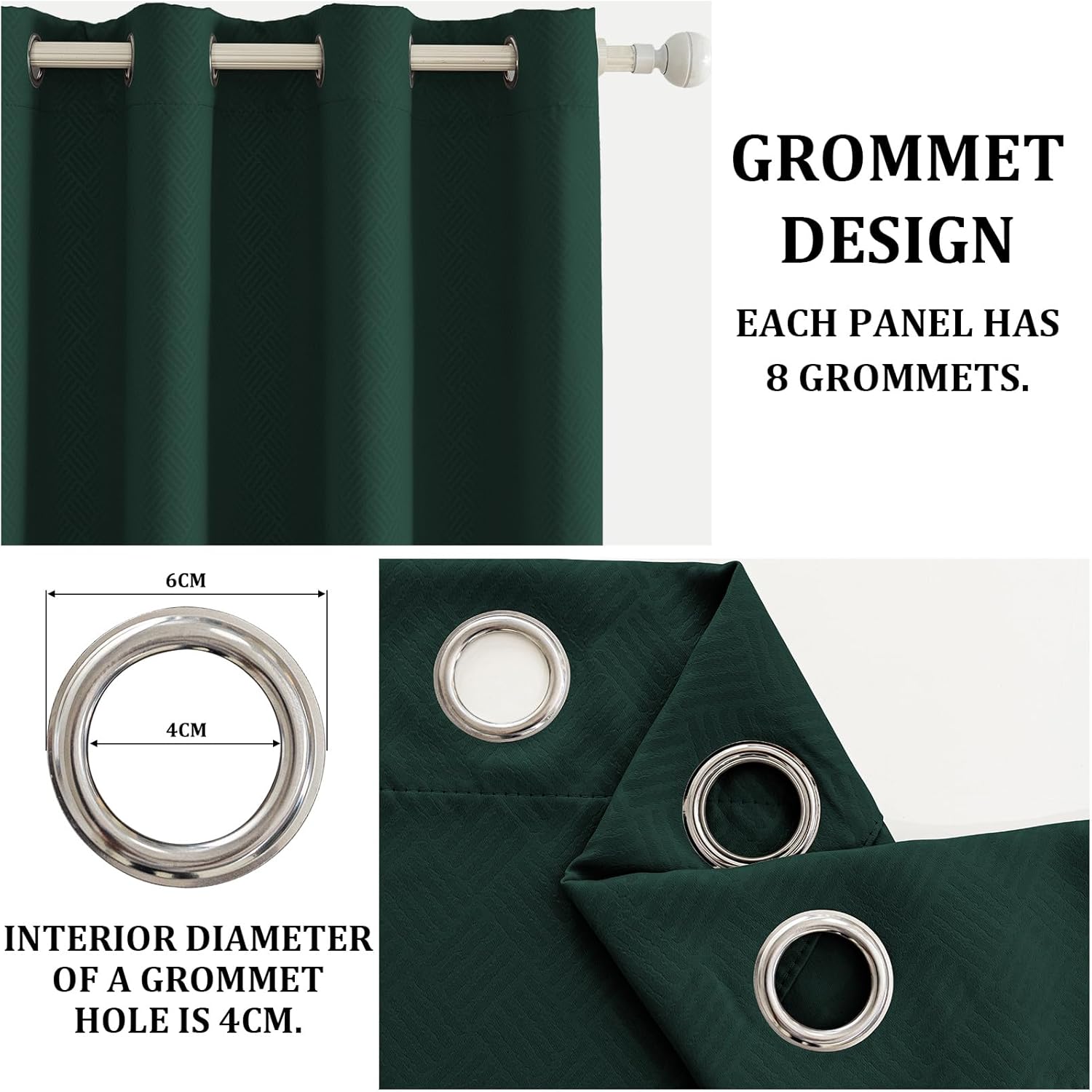 Thumbnail 3 de Ystyle Lot de 2 Rideaux Occultants 117x137 cm – isolation thermique et anti-lumière, Verde Scuro