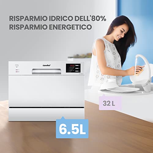 Thumbnail 5 de COMFEE Lavastoviglie da Tavolo, 6 Coperti, Bianco – compatta, versatile e facile da usare