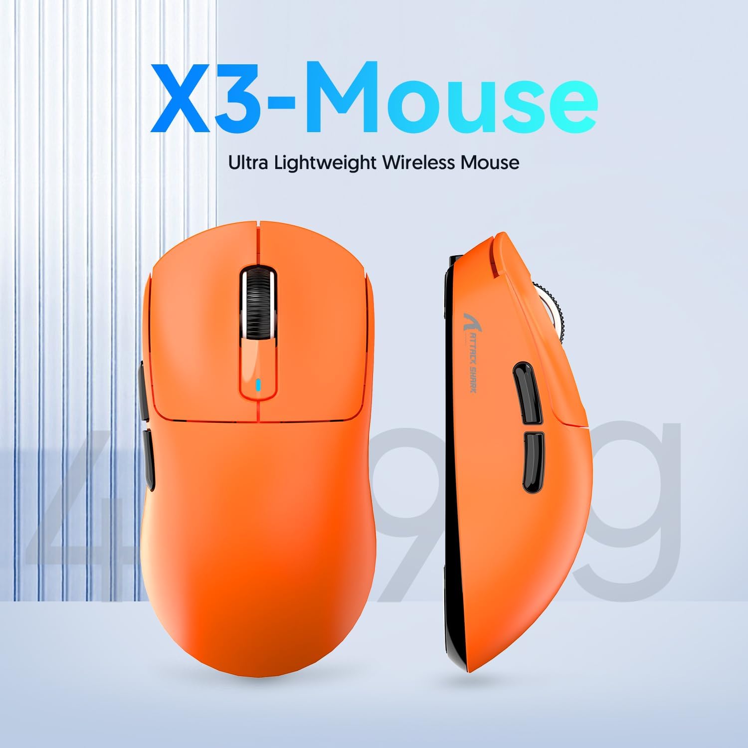 Thumbnail 1 de Attack Shark X3 49g Superlight Mouse – Wireless/Tri-Mode with PAW3395 Sensor (Orange)