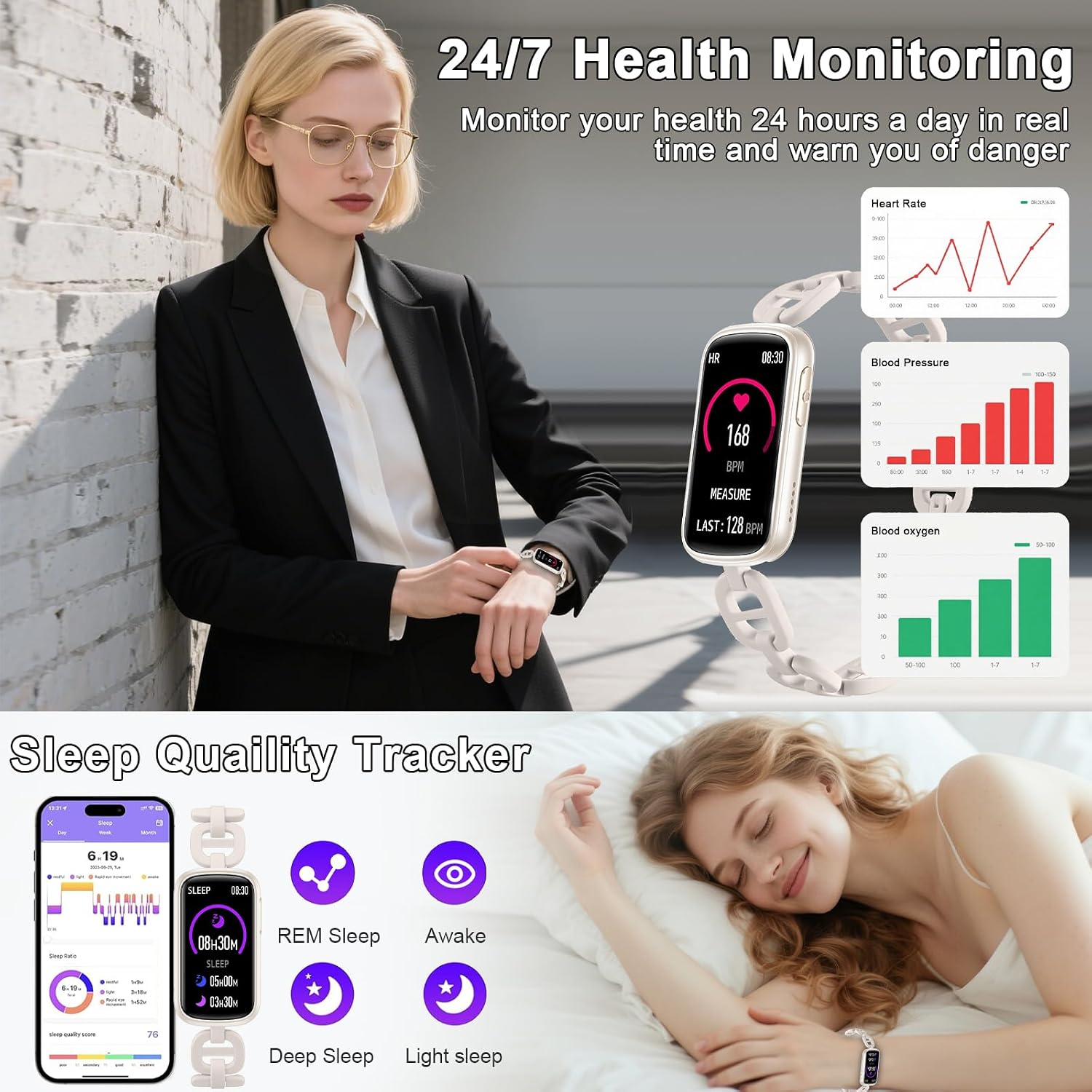 Thumbnail 3 de Fitoncloud Smart Watch for All: 1.47" Android/iOS Fitness Tracker with Calls, AI Q&A and 130+ Sports