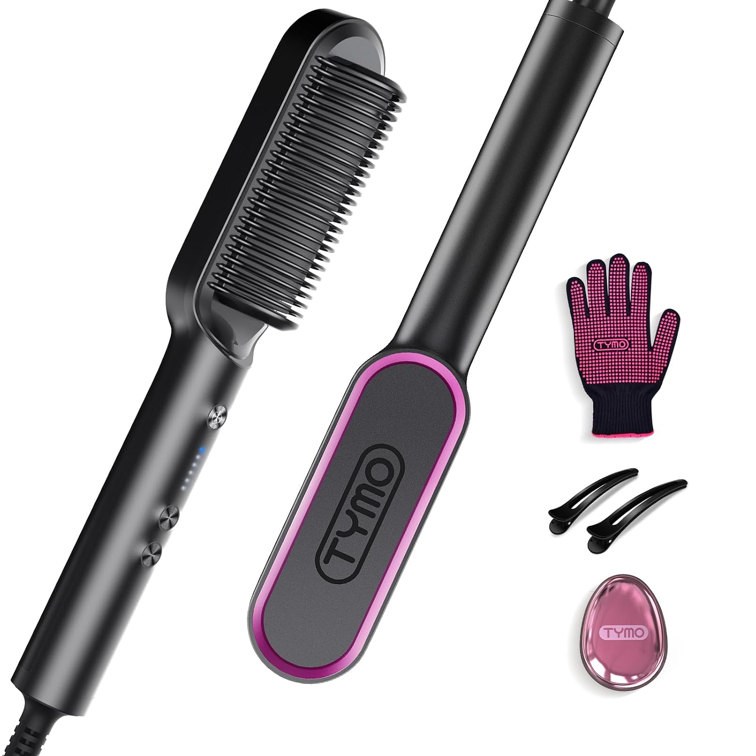 Detalle de TYMO HC100 RING Hair Straightening Brush, 5 Heat Settings, Dual Voltage
