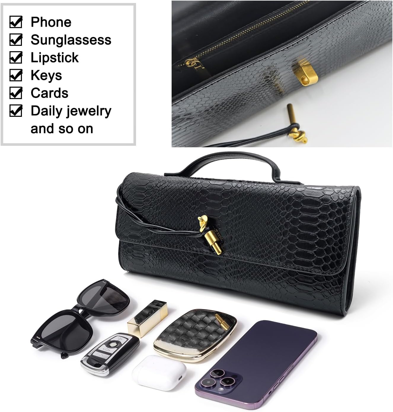 Detalle 2 de Qiannaura Clutch Purse in PU Leather