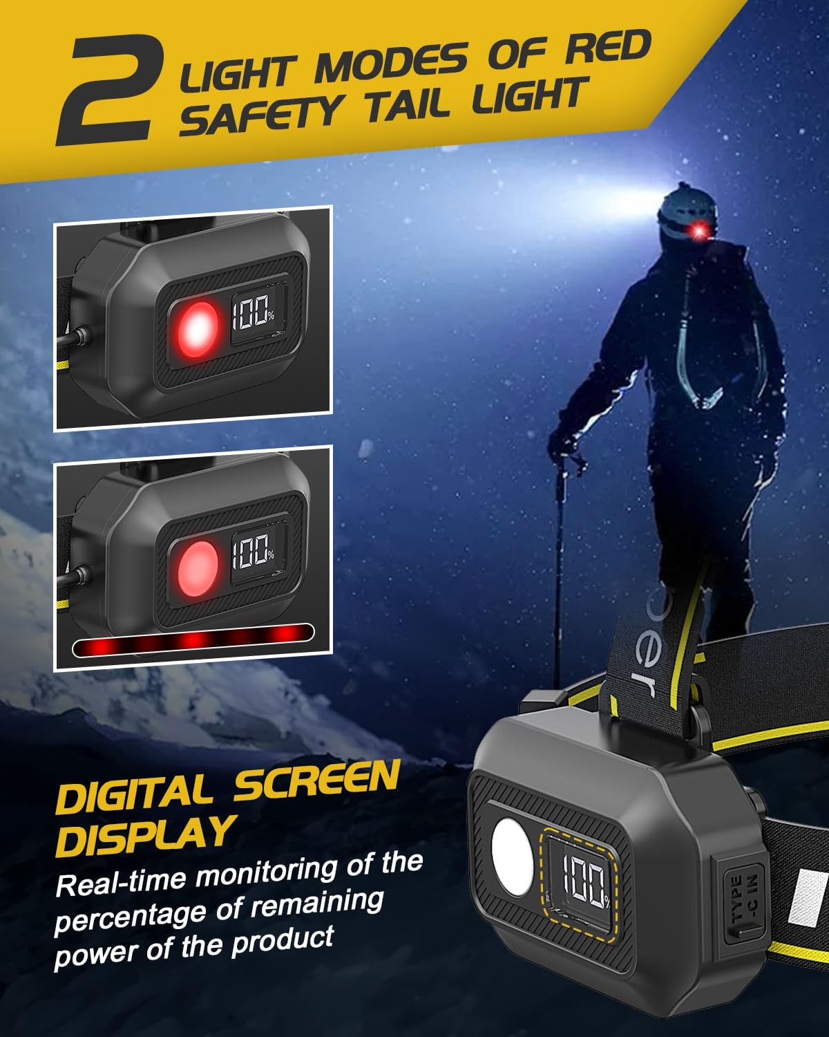 Thumbnail 5 de Victoper Head Torch 25,000 lumen rechargeable headlamp