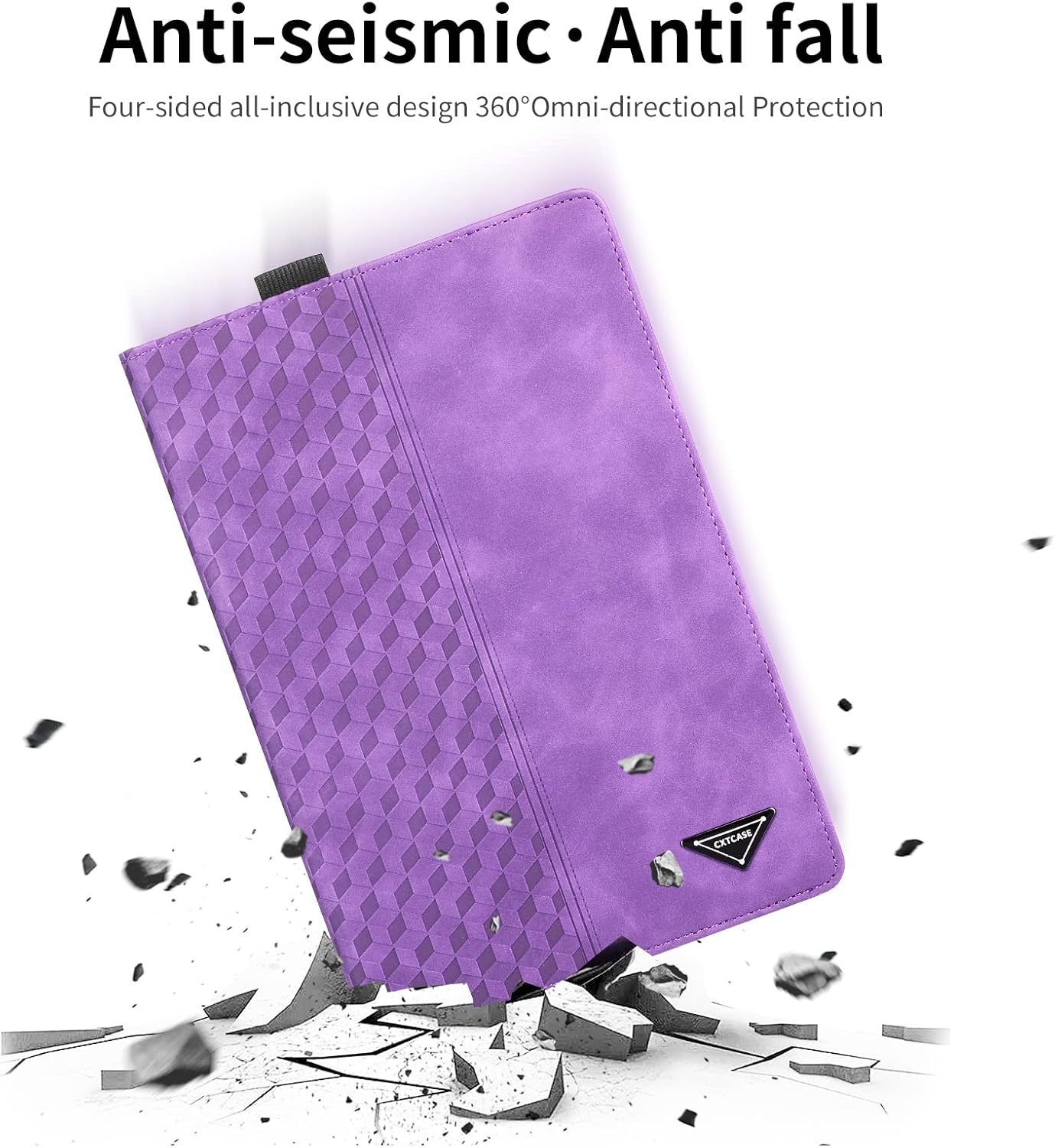 Thumbnail 6 de CXTCASE Hülle für Samsung Galaxy Tab A 10.1 2019 (SM‑T510/T515) – Multi-Winkel Folio Flip aus PU Leder (Violett)