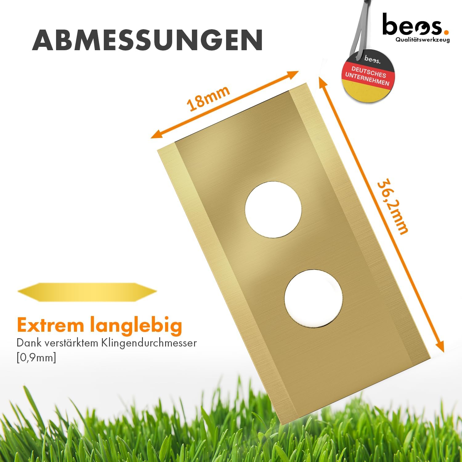 Thumbnail 4 de BEOS beos 30x Premium Titan Ersatzmesser inkl. Schrauben mit Sicherung – Ersatzklingen für Robotermäher (0,9 mm)