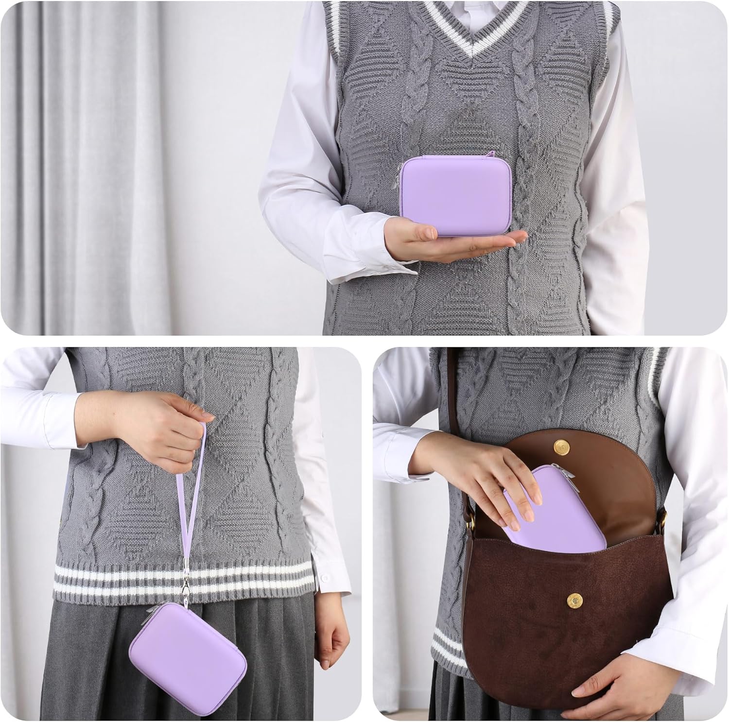 Detalle 2 de RAIALL Hard Carrying Case for Kodak PIXPRO C1 Friendly Zoom (Purple) with Mesh Pocket
