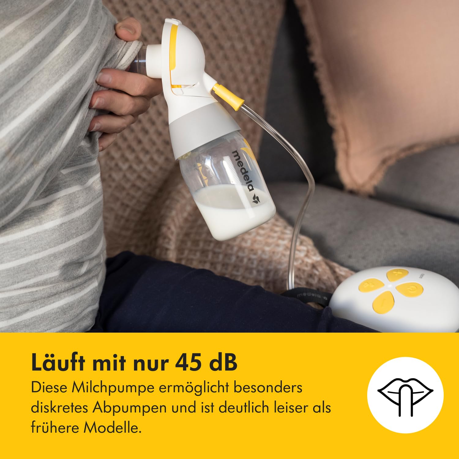 Detalle de Medela Solo Elektrische Einseitige Milchpumpe – leiser Betrieb, USB-Aufladung & PersonalFit Flex