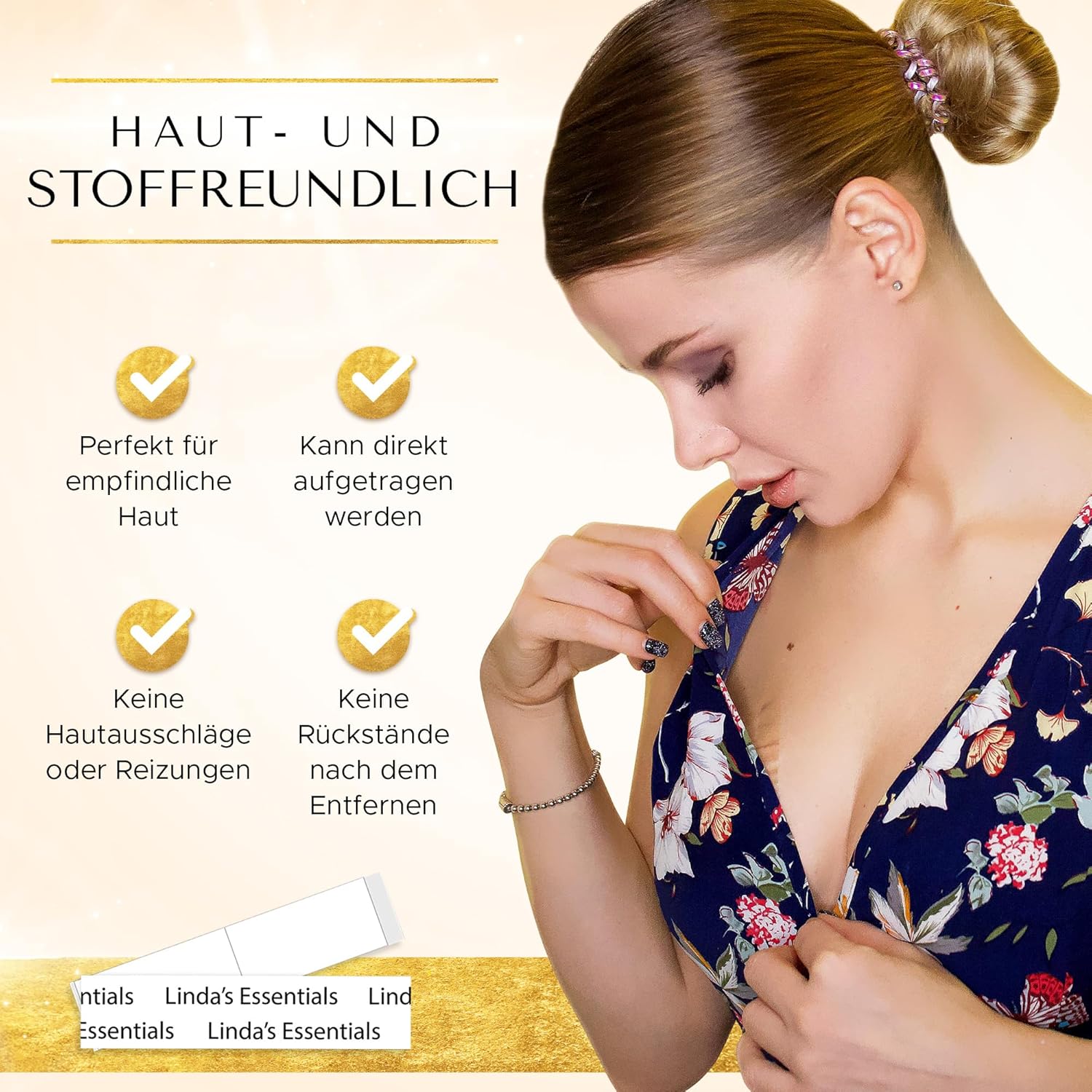 Detalle 2 de Linda’s Essentials Fashion Tape doppelseitiges Klebeband für Kleidung, transparent – 100 Stück