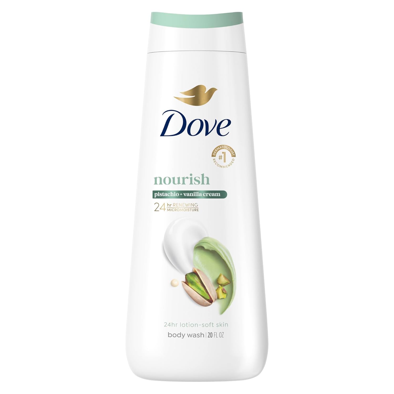 Detalle de Dove Pistachio & Vanilla Cream Body Wash, 20 oz, Sulfate-Free