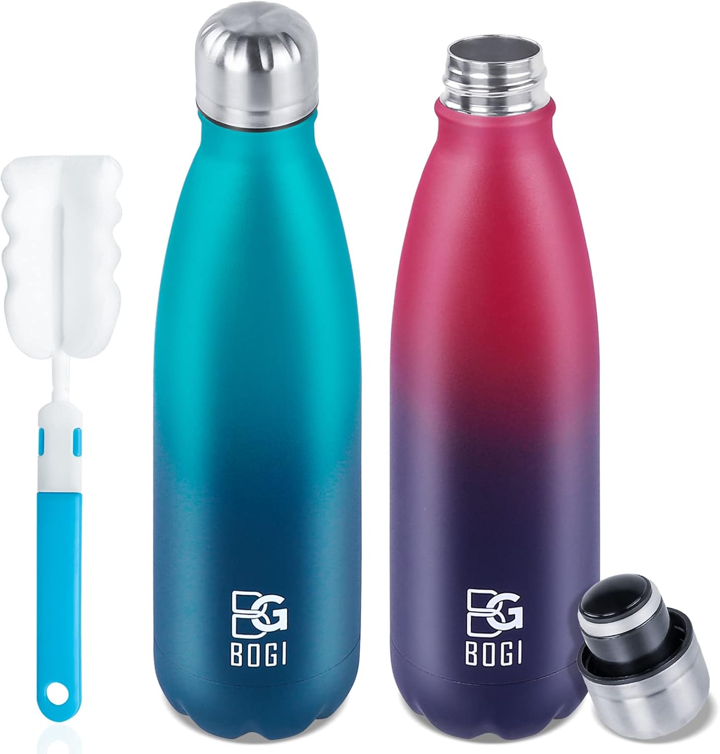 Detalle de BOGI 2 Pack insulated water bottle 500ml