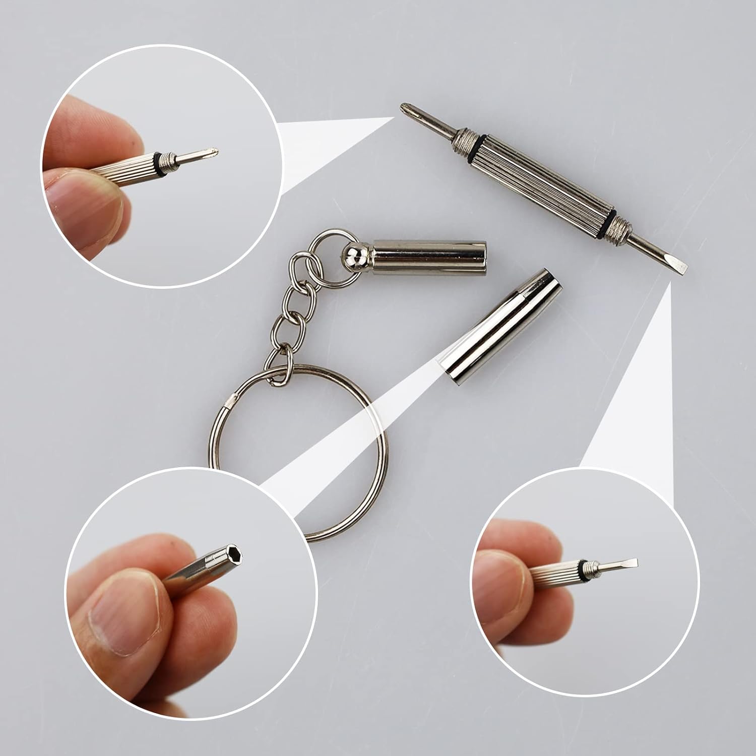Detalle de 500 Pcs Sunglasses Repair Tool Kit: Comprehensive Mini Screwdriver Set with Screws, Nose Pads, Tweezers and Cloth