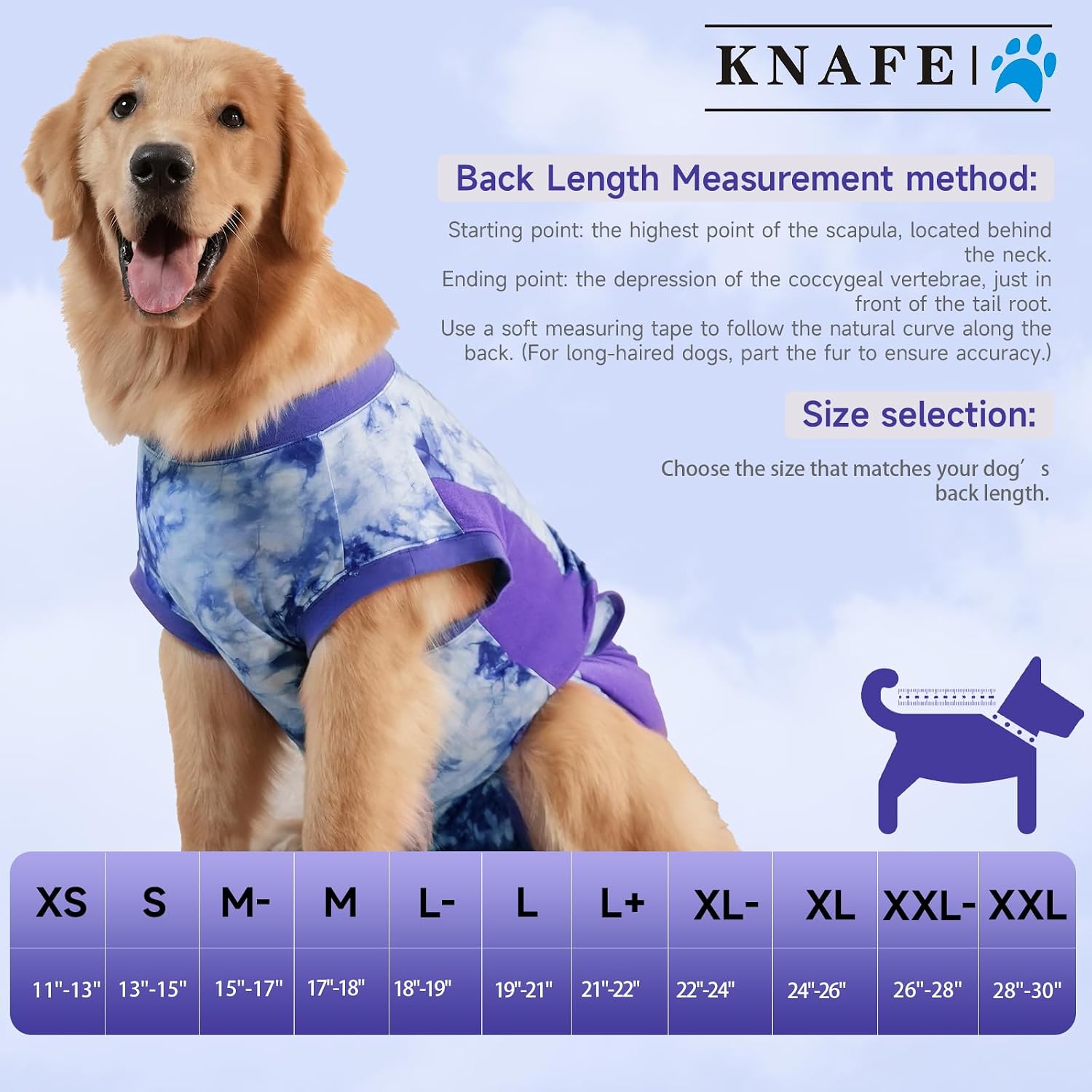 Detalle 2 de Knafe Dog Recovery Suit, Cotton Blend