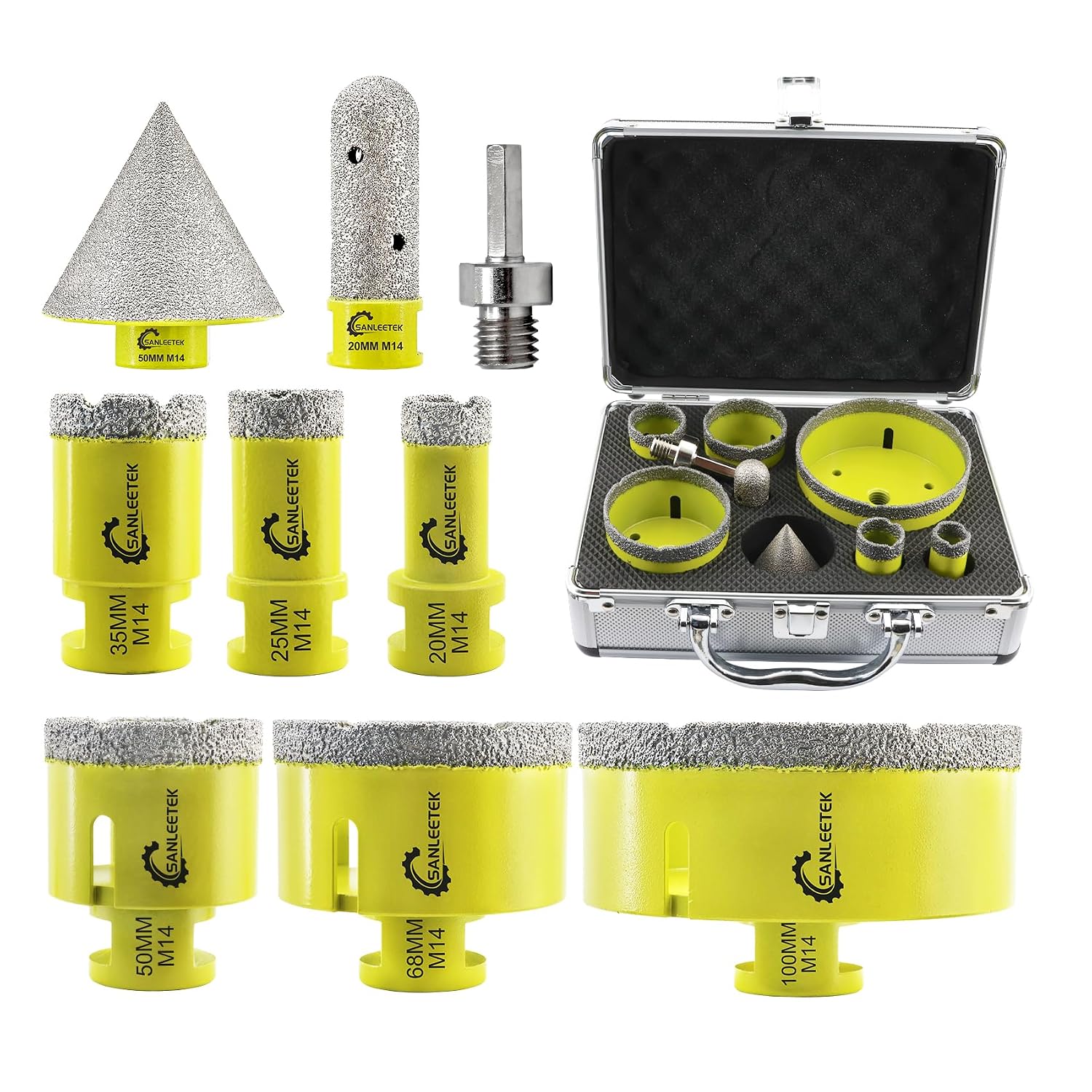 Detalle de SANLEETEK Diamant Fliesenbohrer Set 100 mm
