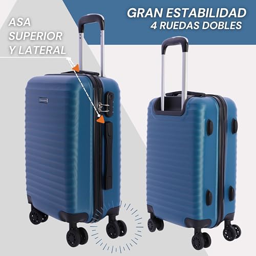 Thumbnail 4 de DON ALGODON Maleta de Cabina Ryanair 55x40x20 cm con 4 ruedas y candado – Azul