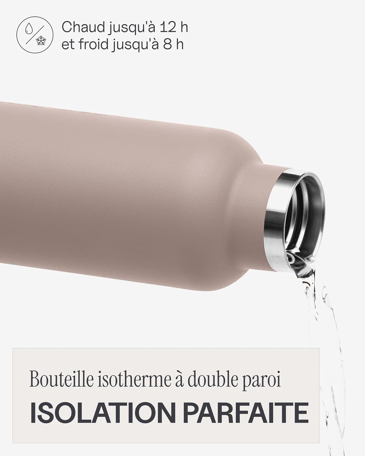 Detalle 2 de Kapten & Son Gourde Rose en acier inoxydable 750 ml — isolation double paroi, anti-fuite et lavable au lave-vaisselle