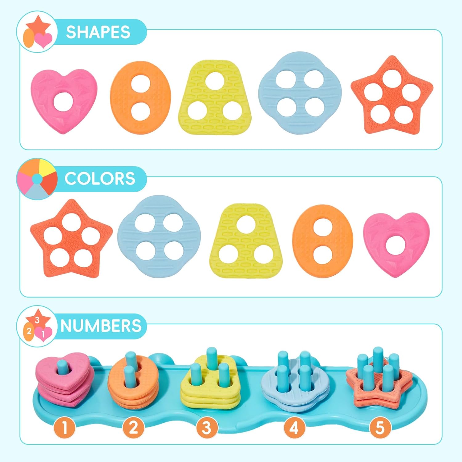 Thumbnail 4 de Bath Toys Shape Sorter with 20 Silicone Pieces