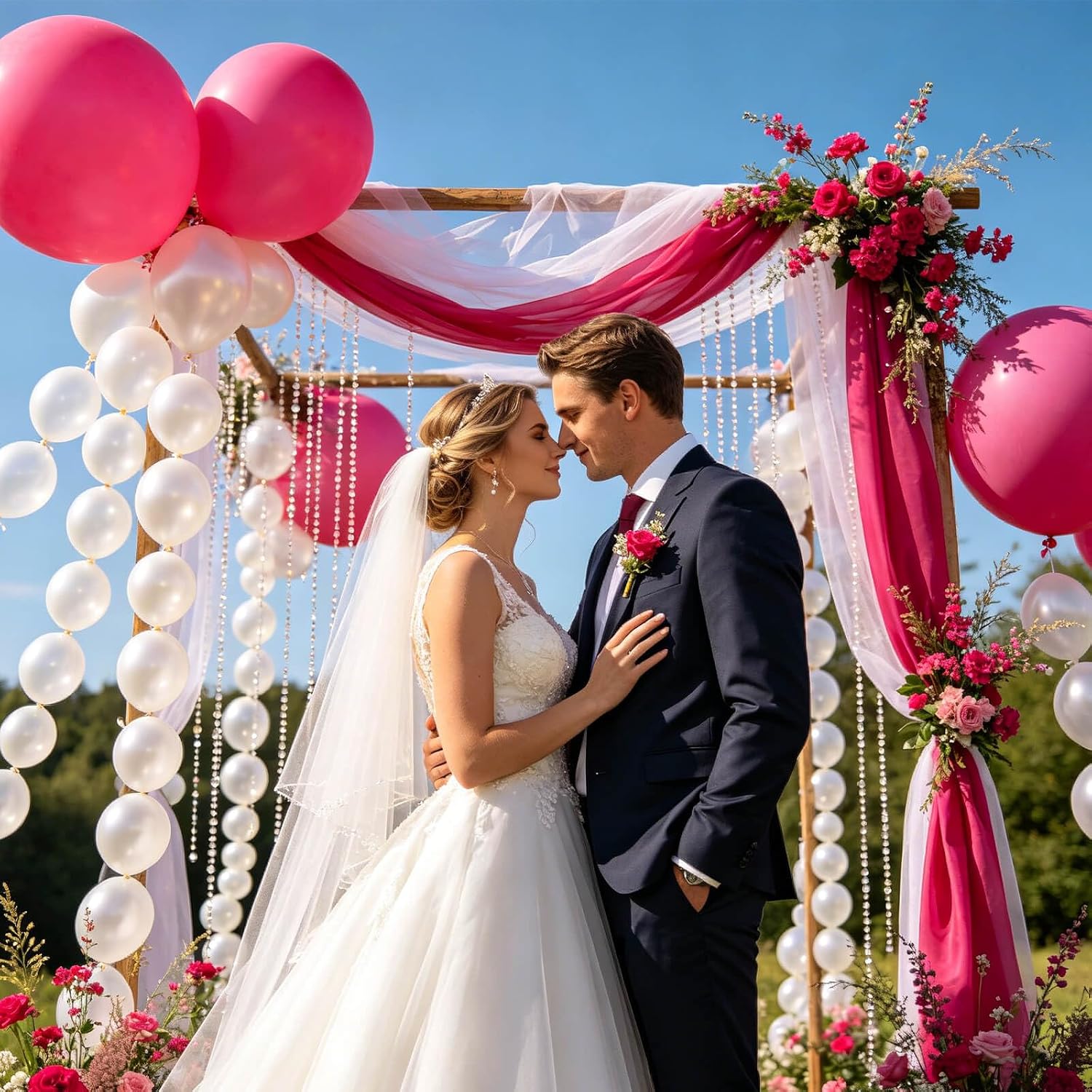 Thumbnail 6 de QIKOOLAA 100-Piece Pearl White 6-Inch Linking Balloons for Party Decor